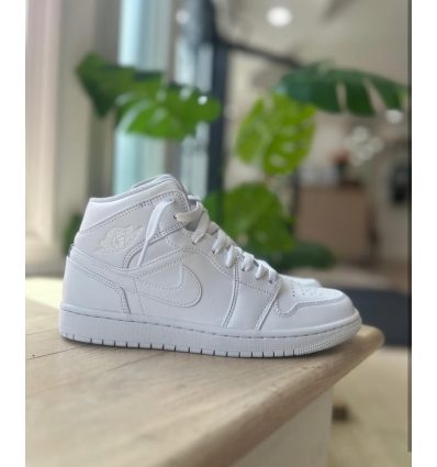 Jordan 1 Mid Triple White