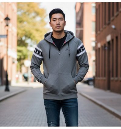 Толстовка Jordan Jumpman Air HBR Full-Zip серая