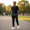Штаны детские Jordan Tape Tricot черные с салатовым