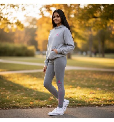 Женские Леггинсы Jordan Shine Stretch серо-розовые 